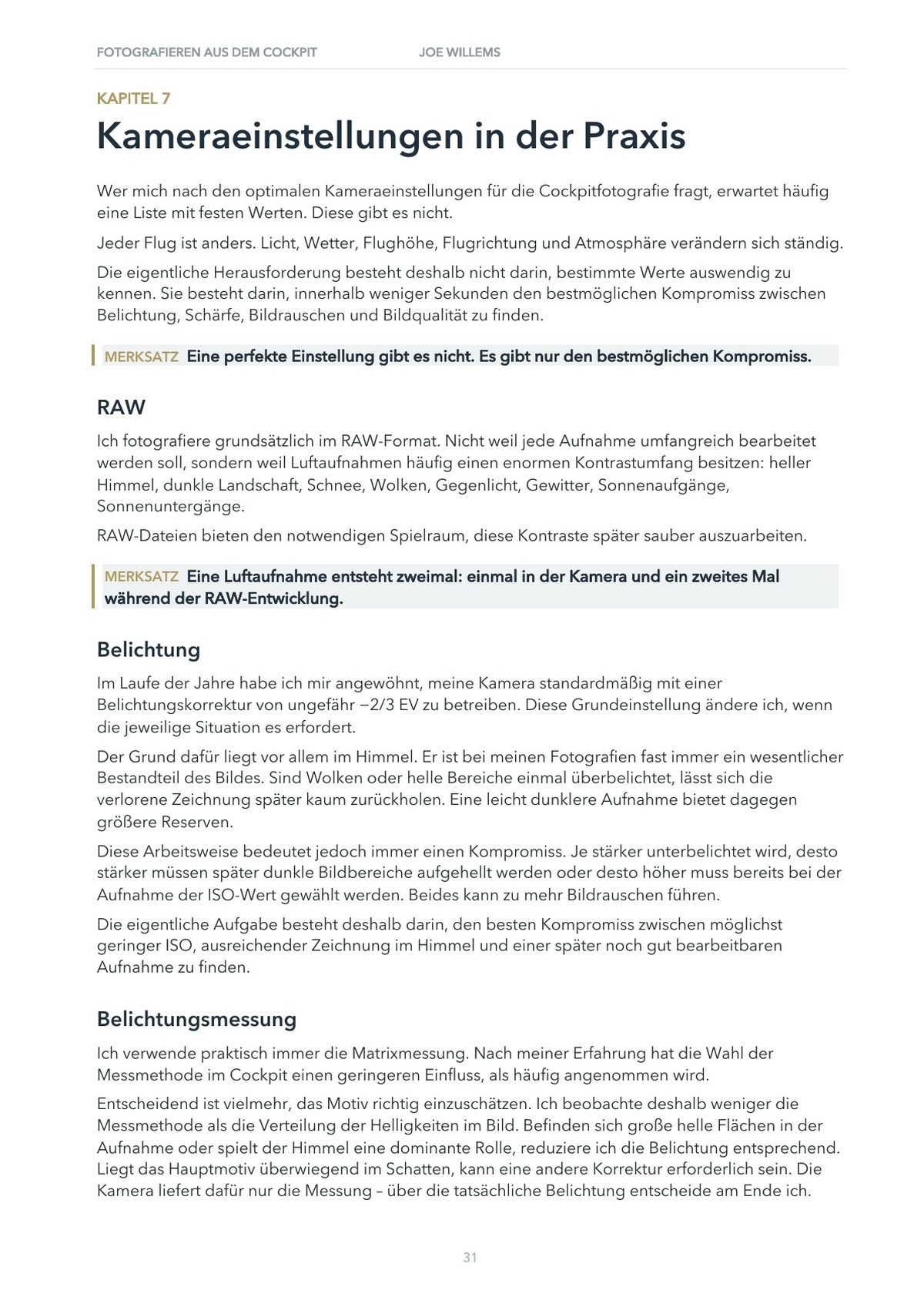 Kameraeinstellungen in der Praxis